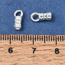 真鍮製コードエンドパーツ  コラム  鉛フリー＆カドミウムフリー＆ニッケルフリー  銀  9x4.3x3.2mm  穴：2mm  内径：2mm&nbsp;KK-CBA1A60-09S