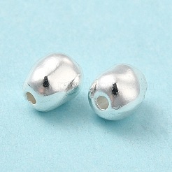 長持ちメッキ合金ビーズ  カドミウムフリー＆ニッケルフリー＆鉛フリー  ポテト  銀  7x6mm  穴：1.4mm&nbsp;FIND-C020-12S