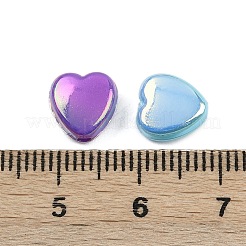 ABSプラスチックビーズ  ハート  ABカラーメッキ  ミックスカラー  9x9x4.5mm  穴：1.6mm&nbsp;X1-KY-H009-01