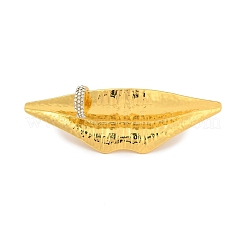 合金カフ指輪  オープンリング  リップネイル付きリップ  ゴールドカラー  34x103.5mm  内径：18mm&nbsp;RJEW-S620-01G