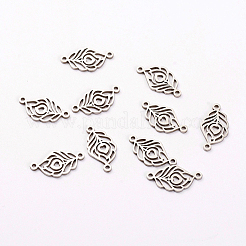 304ステンレススチールリンクコネクター  レーザー切断  羽  ステンレス鋼色  9x17x1mm  穴：1.5mm&nbsp;STAS-CJC0001-15P