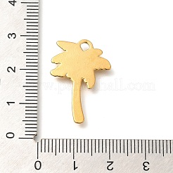 イオンプレーティング（IP）304ステンレスペンダント  椰子の木のチャーム  18KGP本金メッキ  24.5x17x1.8mm  穴：2.8mm&nbsp;STAS-I321-08G