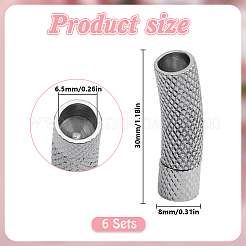 304ステンレススチール製バヨネット留め具6個  チューブ  丸い穴  ステンレス鋼色  30x8mm  穴：6.5mm&nbsp;STAS-DR0001-18P