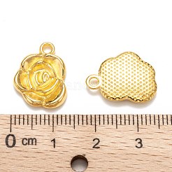 合金のチベット風チャーム  花バラ  カドミウムフリー＆鉛フリー  ゴールドカラー  17.5x14x3mm  穴：2mm&nbsp;K0NTA011