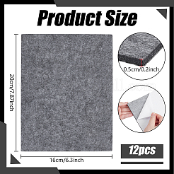 長方形フェルト不織布  DIYクラフト  グレー  200x160x5mm&nbsp;DIY-WH0899-898A