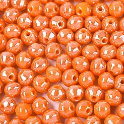 不透明色のガラスシードビーズ  窓ガラススタイル  ランタン  ダークオレンジ  6~6.5x5~5.5mm  穴：1.4~1.6mm  約1730個/ポンド&nbsp;SEED-N007-34D