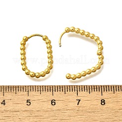女性用304ステンレスフープピアス  イオンプレーティング（ip）  オーバル  14KGP本金メッキ  19.5x2.5x13.5mm&nbsp;EJEW-M068-08B-G
