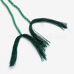 天然石ホワイトジェイドビーズ連売り  多面カット  染め  ラウンド  濃い緑  2.5x2mm  穴：0.5mm  約175個/連  13.3インチ（340mm）&nbsp;G-G914-2mm-05
