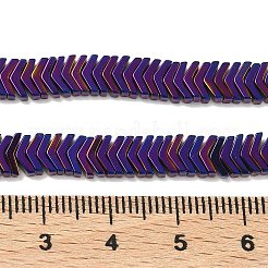 電気メッキ非磁性合成ヘマタイトビーズ連売り  矢じり  パープルメッキ  4x6x3mm  穴：1mm  約206個/連  15.7インチ&nbsp;G-F300-19-04