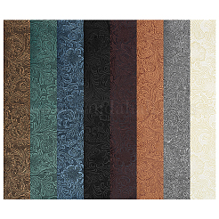 8枚 8色 PVCレザー生地  長方形  ミックスカラー  330x200x0.5mm  1枚/色&nbsp;DIY-PH0035-61