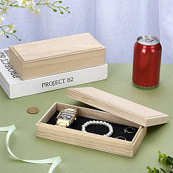 木製収納ボックス  スポンジ付きギフトボックス  アンティークホワイト  長方形  21.5x9.8x4.5cm&nbsp;CON-WH0095-141B
