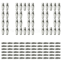 304ステンレススチールボールチェーンコネクター  ステンレス鋼色  9x3.5x3mm  2.4mmボールチェーンに適合&nbsp;STAS-YW0001-76P