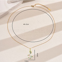 ステンレススチールのパヴェキュービックジルコニアスネークペンダントネックレス、女性用パーティーカジュアルジュエリー  ゴールドカラー  カラフル  18.11インチ（46cm）&nbsp;PM4077