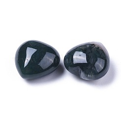 天然モスアゲートハートラブストーン  レイキバランシング用のポケットパームストーン  20x20x13~13.5mm&nbsp;G-F659-B30