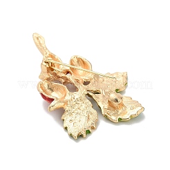 松ぼっくり合金ラインストーンブローチピン  エナメル  バックパック服用  ライトゴールド  59x38mm&nbsp;JEWB-I049-03KCG