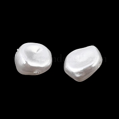 ABSプラスチックパール調ビーズ  ナゲット  ホワイト  12.5x10.5x6mm  穴：1.2mm  約1265個/500g&nbsp;PL-CBA8DB3-18