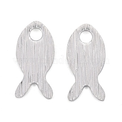 真鍮製チャーム  カドミウムフリー＆鉛フリー  魚  925銀メッキ  8x4x0.5mm  穴：1.2mm&nbsp;KK-Y003-23S