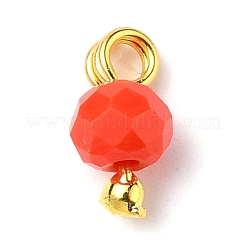 ファセットガラスビーズペンダント  真鍮ボールヘッドピン付き  ロンデル  ゴールドカラー  ミックスカラー  8x4mm  穴：1.6mm  10個/セット。&nbsp;PALLOY-JF00546