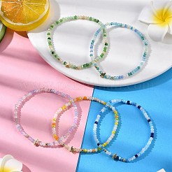 稲妻の非磁性合成ヘマタイトとガラスビーズのストレッチブレスレット  ミックスカラー  内径：2-1/8インチ（5.5cm）&nbsp;BJEW-JB11189