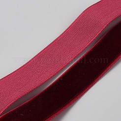 50 ヤードの片面ベルベット リボン  フラット  暗赤色  1/8インチ（3mm）  約50.00ヤード（45.72m）/ロール&nbsp;OCOR-WH0109-354B