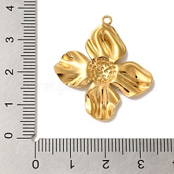 イオンプレーティング（IP）304ステンレスペンダント  花のチャーム  18KGP本金メッキ  32x29x3mm  穴：1.6mm&nbsp;STAS-Z086-06P