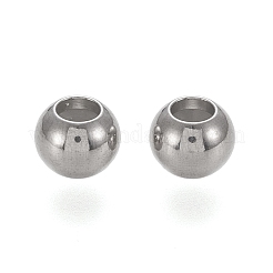 202ステンレスビーズ  内部のゴムと  スライダービーズ  ステンレス鋼色  6x4.6mm  穴：3mm&nbsp;STAS-K204-02C-P