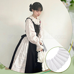 5ヤードのコットン刺繍フラワーレーストリム  花柄レースリボン  洋服アクセサリー  ホワイト  7-1/4インチ（185mm）&nbsp;OCOR-MA0001-30