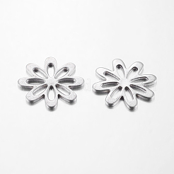 変色しにくい201ステンレススチールペンダント  花  ステンレス鋼色  21x1mm&nbsp;STAS-C014-1