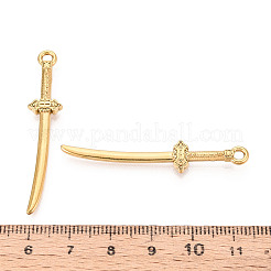304ステンレスペンダント  剣  イオンプレーティング（ip）  18KGP本金メッキ  47x9x3mm  穴：2.2mm&nbsp;STAS-N114-60G