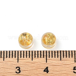 ラックメッキ真鍮イヤーナット  シリコーンと  長持ちメッキ  鉛フリー＆カドミウムフリー  半円  ゴールドカラー  5x4.5mm  穴：0.8mm&nbsp;KK-M269-07G