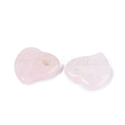 天然石ローズクォーツペンダント  ハートチャーム  30~30.5x29~30x8~8.5mm  穴：6~6.5mm&nbsp;G-G602-06C
