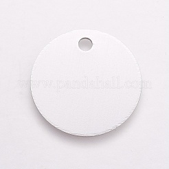 アルミ製ビッグサイズペンダント  ペットタグ  空白タグのスタンプ  フラットラウンド  銀色のメッキ  25x1mm  穴：3mm&nbsp;ALUM-TAC0001-02C