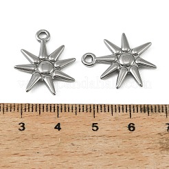 304ステンレスペンダント  太陽と星のチャーム  ステンレス鋼色  21.5x18x2mm  穴：2mm&nbsp;STAS-Z198-03P