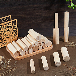 28個 4スタイルの木製丸棒  DIYクラフト用品  アンティークホワイト  99~100x20~35mm&nbsp;WOOD-GA0002-12