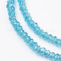 ガラスビーズ連売り  多面カット  ロンデル  混合スタイル  ミックスカラー  2.5x1mm  穴：0.5mm  約185~190個/連  13インチ（33cm）&nbsp;GLAA-F079