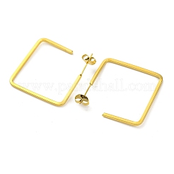 イオンプレーティング（IP）304ステンレススチールスクエアスタッドピアス  18KGP本金メッキ  31x31x2mm&nbsp;EJEW-K295-03G