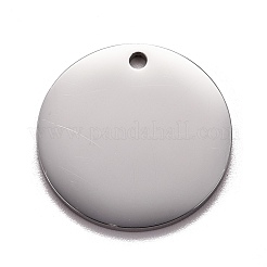 変色しないステンレススチールペンダント  パンダとフラットラウンド  ステンレス鋼色  20x1mm  穴：1.6mm&nbsp;STAS-P296-06P