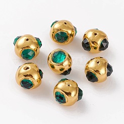 ガラスビーズ  ゴールデントーン真鍮パーツ  多面カットナゲット  22.5~23.5x22~23x20~20.5mm  穴：1.6mm&nbsp;GLAA-C100-03G
