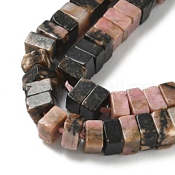 天然石ロードナイトビーズ連売り  正方形  4x4x2.5~3mm  穴：1mm  約156~164個/連  15.08''（38.3cm）〜15.35''（39cm）&nbsp;G-I394-A10