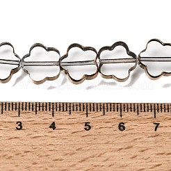 電気メッキ透明ガラスビーズ連売り  花  カラフル  11.5x12x4mm  穴：0.8mm  約35個/連  15.94''（40.5センチメートル）&nbsp;GL-CBA98F0-07D