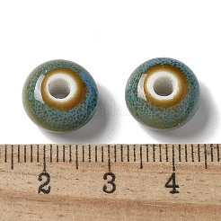 手作りの陶器ビーズ  ロンデル  士官候補生ブルー  12x7mm  穴：3.3mm&nbsp;PORC-L080-B11