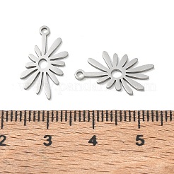 304ステンレスペンダント  花のチャーム  ステンレス鋼色  18x11x1mm  穴：1.2mm&nbsp;SA-CBA28C1-02B-P