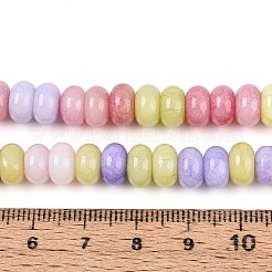ガラスビーズ連売り  模造アラシャン瑪瑙  ロンデル  染め  ミックスカラー  8~8.5x4.5~5mm  穴：1~1.2mm  約155~159個/連  30.12~31.30インチ（76.5~79.5cm）&nbsp;GLAA-N059-5x8mm-37