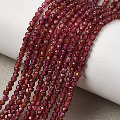 天然石ガーネットビーズ連売り  多面カット  ラウンド  2~2.5mm  穴：0.8mm  約170個/連  15.35''（39センチメートル）&nbsp;G-A318-A04-2mm-01