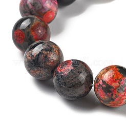 天然マルチカラー瑪瑙ビーズ連売り  染め＆加熱  ラウンド  ブラック  14mm  穴：1.5mm  約28個/連  15.31''（38.9センチメートル）&nbsp;G-A261-B06-14mm