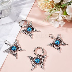 4個 2スタイル バタフライ合金シューチャーム  靴の装飾用  プラチナ  58~62mm  2個/スタイル&nbsp;AJEW-CP0006-45
