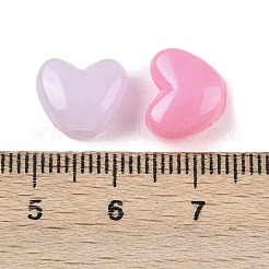 プラスチックビーズ  模造ゼリービーズ  ハート  ミックスカラー  9.5x11.5x7mm  穴：4mm  1250個/ 500g&nbsp;KY-B005-06F