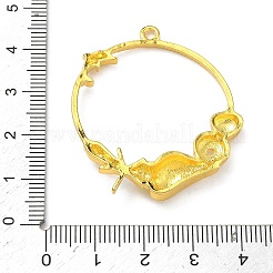 海をテーマにした合金製オープンバックベゼルペンダント  UVレジンDIY用  エポキシ樹脂  プレスジュエリー  長持ちメッキ  ゴールドカラー  カウチ  41x36x5.5mm  穴：2.2mm&nbsp;PALLOY-F321-03E-G