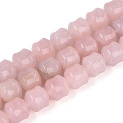 天然石ローズクォーツビーズ連売り  コラム  9.5~10.5x9.5~10.5mm  穴：0.7~0.8mm  約38~40個/連  15.35~15.94インチ（39~40.5cm）&nbsp;G-N353-06A-03