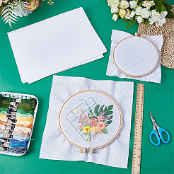 14ctクロスステッチキャンバス綿刺繍生地  合田布  DIY手作り縫製アクセサリー用品  長方形  ホワイトスモーク  450x300x0.6mm&nbsp;DIY-WH0410-341A